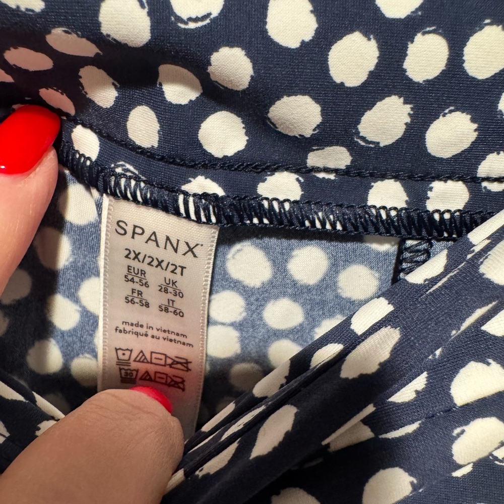 SPANX Navy Painted Dot Shorts - Picture 3 of 4